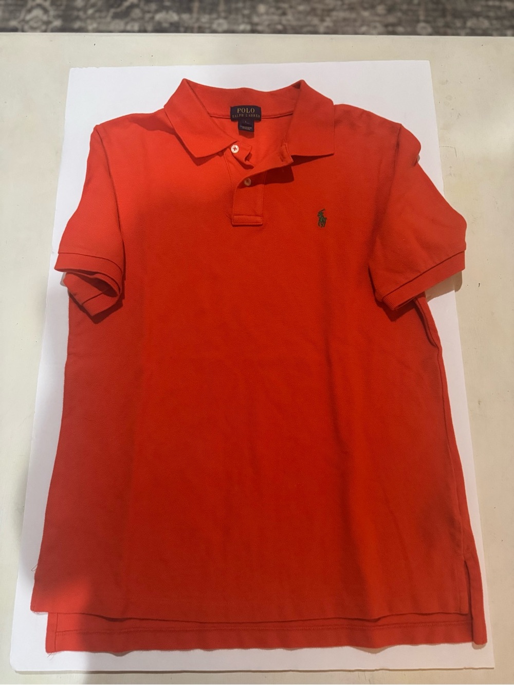 Polo by Ralph Lauren Men’s Orange Polo with Green Pony